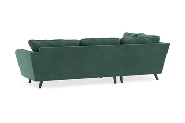 Trend Lyx 4-sits Vänstervänd L-formad Schäslongsoffa i Sammet - Mörkgrön - Möbler - Vardagsrum - Soffor - Divansoffa & schäslong