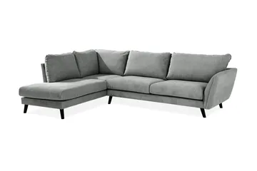 Trend Lyx 4-sits Vänstervänd L-formad Schäslongsoffa i Tyg - Grå - Möbler - Vardagsrum - Soffor - Divansoffa & schäslong