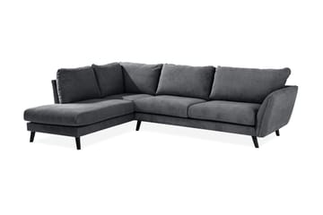 Trend Lyx 4-sits Vänstervänd L-formad Schäslongsoffa i Tyg - Mörkgrå - Möbler - Vardagsrum - Soffor - Divansoffa & schäslong