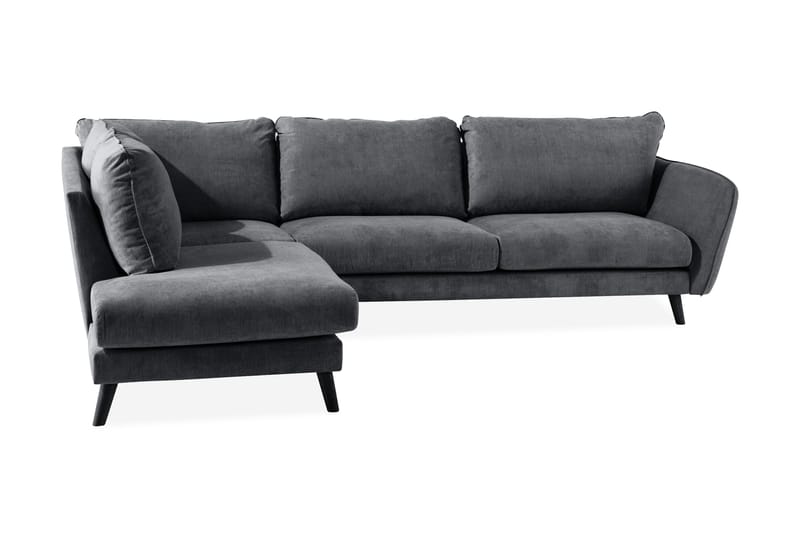Trend Lyx 4-sits Vänstervänd L-formad Schäslongsoffa i Tyg - Mörkgrå - Möbler - Vardagsrum - Soffor - Divansoffa & schäslong