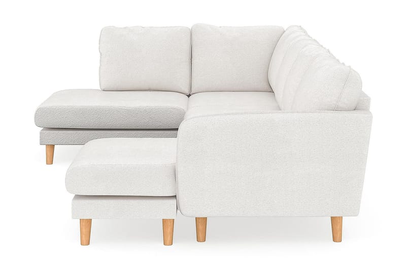 Trend Lyx 4-sits Vänstervänd U-formad Soffa med Divan och Schäslong i Bouclé - Vit - Möbler - Vardagsrum - Soffor - U-soffor