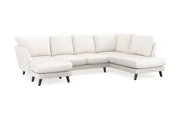 Trend Lyx 4-sits Vänstervänd U-formad Soffa med Divan och Schäslong i Bouclé - Vit - Möbler - Vardagsrum - Soffor - U-soffor