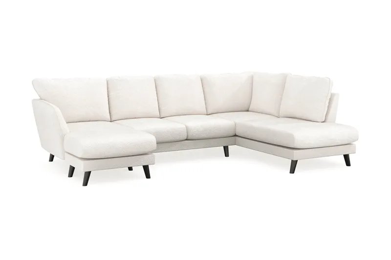 Trend Lyx 4-sits Vänstervänd U-formad Soffa med Divan och Schäslong i Bouclé - Vit - Möbler - Vardagsrum - Soffor - U-soffor