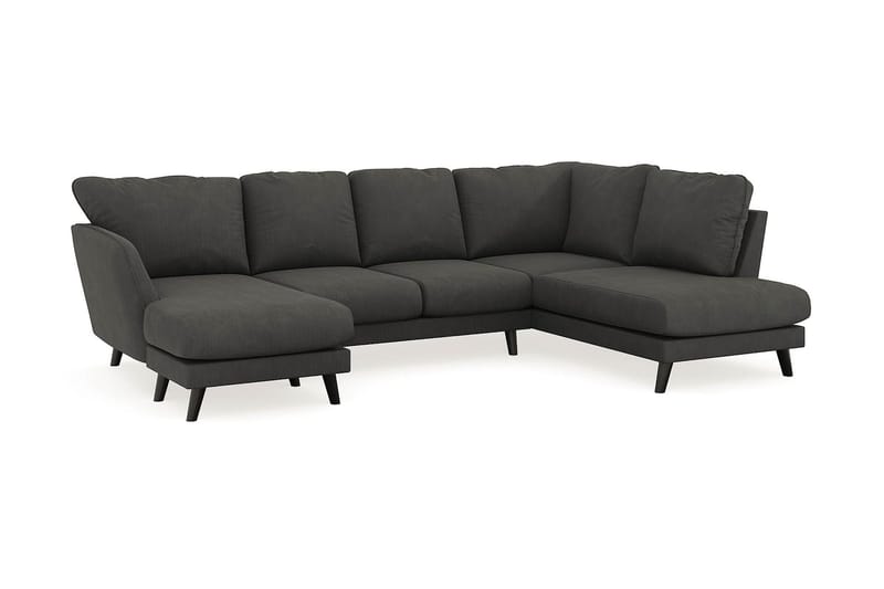 Trend Lyx 4-sits Vänstervänd U-formad Soffa med Divan och Schäslong i Manchester - Mörkgrå - Möbler - Vardagsrum - Soffor - U-soffor