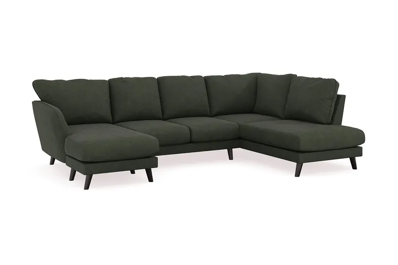 Trend Lyx 4-sits Vänstervänd U-formad Soffa med Divan och Schäslong i Manchester - Mörkgrön - Möbler - Vardagsrum - Soffor - U-soffor
