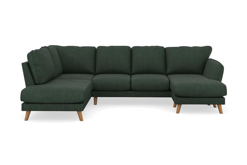 Trend Lyx 4-sits Vänstervänd U-formad Soffa med Divan och Schäslong i Manchester, Mörkgrön