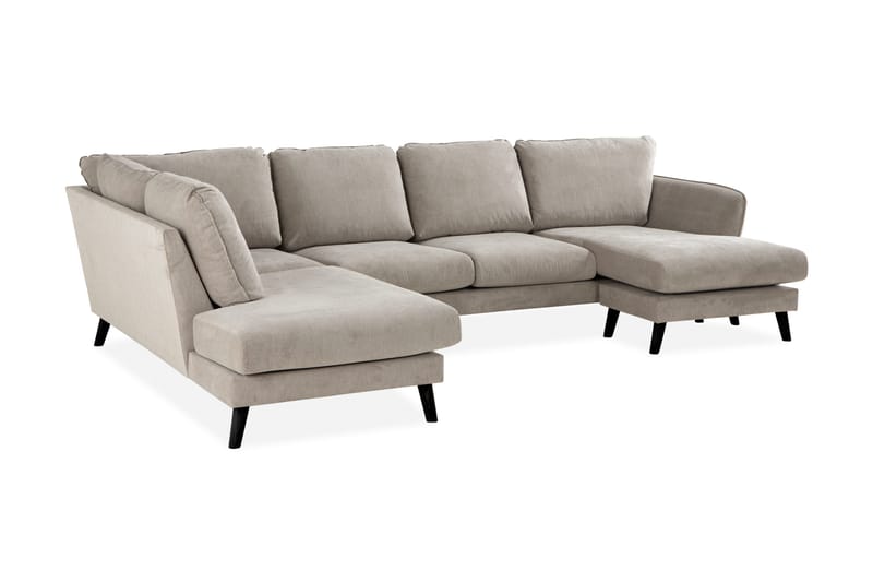 Trend Lyx 4-sits Vänstervänd U-formad Soffa med Divan och Schäslong i Tyg - Beige - Möbler - Vardagsrum - Soffor - U-soffor