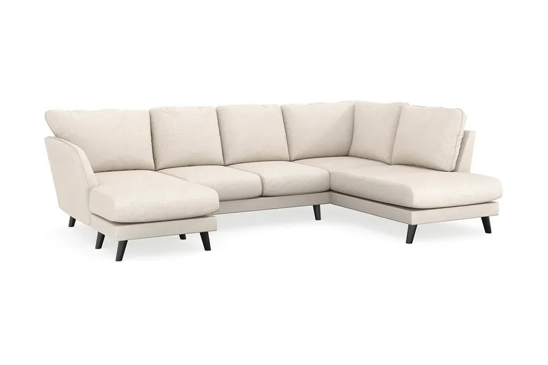 Trend Lyx 4-sits Vänstervänd U-formad Soffa med Divan och Schäslong i Tyg - Beige - Möbler - Vardagsrum - Soffor - U-soffor