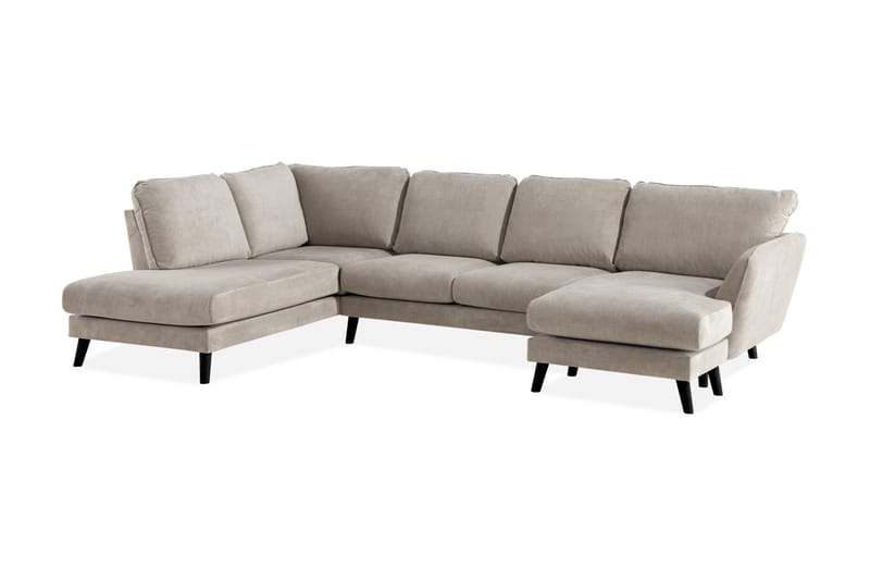 Trend Lyx 4-sits Vänstervänd U-formad Soffa med Divan och Schäslong i Tyg - Beige - Möbler - Vardagsrum - Soffor - U-soffor
