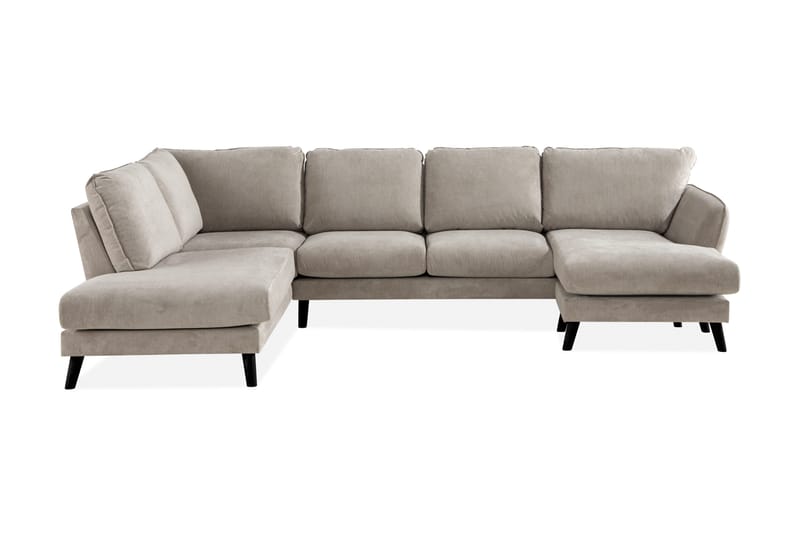 Trend Lyx 4-sits Vänstervänd U-formad Soffa med Divan och Schäslong i Tyg, Beige