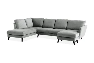 Trend Lyx 4-sits Vänstervänd U-formad Soffa med Divan och Schäslong i Tyg - Grå - Möbler - Vardagsrum - Soffor - U-soffor