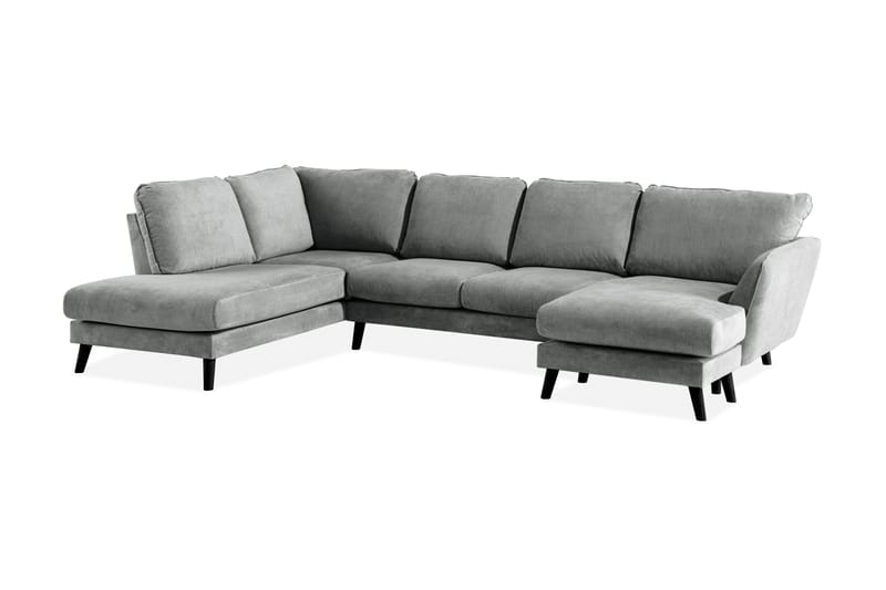 Trend Lyx 4-sits Vänstervänd U-formad Soffa med Divan och Schäslong i Tyg - Grå - Möbler - Vardagsrum - Soffor - U-soffor