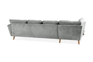 Trend Lyx 4-sits Vänstervänd U-formad Soffa med Divan och Schäslong i Tyg - Grå - Möbler - Vardagsrum - Soffor - U-soffor