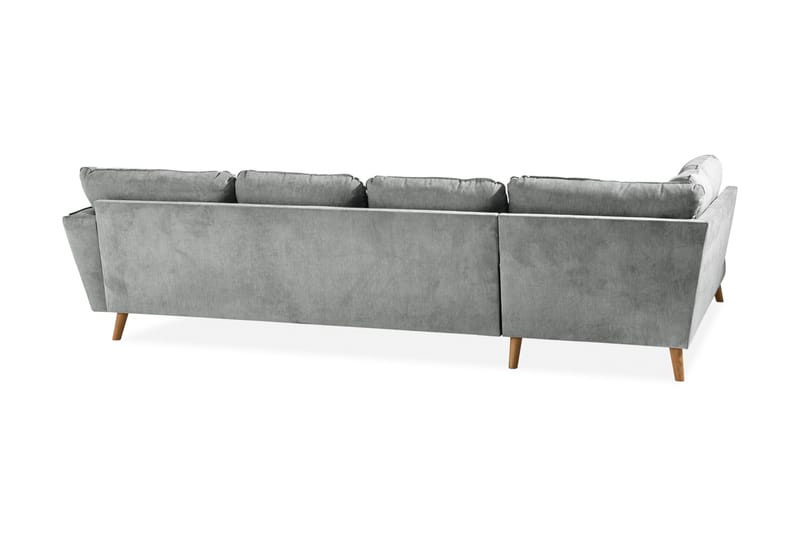Trend Lyx 4-sits Vänstervänd U-formad Soffa med Divan och Schäslong i Tyg - Grå - Möbler - Vardagsrum - Soffor - U-soffor