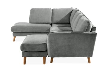 Trend Lyx 4-sits Vänstervänd U-formad Soffa med Divan och Schäslong i Tyg - Grå - Möbler - Vardagsrum - Soffor - U-soffor