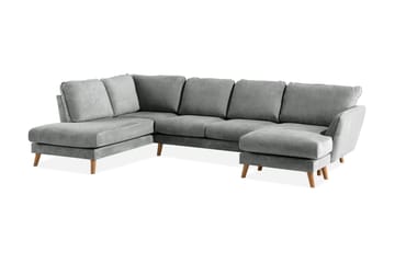 Trend Lyx 4-sits Vänstervänd U-formad Soffa med Divan och Schäslong i Tyg - Grå - Möbler - Vardagsrum - Soffor - U-soffor