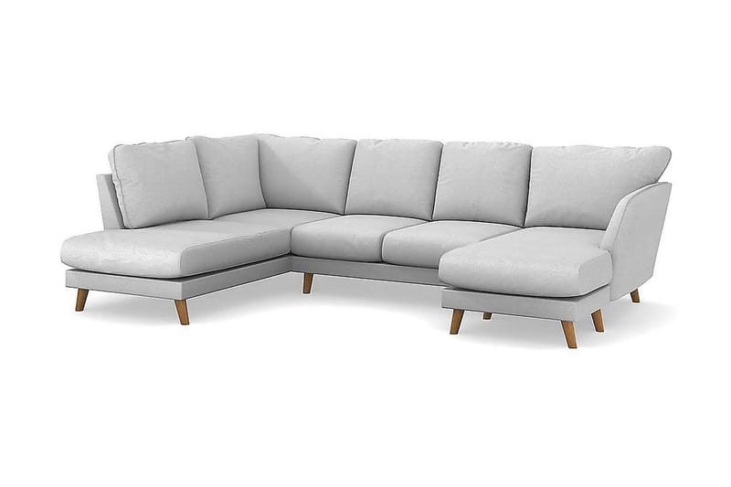 Trend Lyx 4-sits Vänstervänd U-formad Soffa med Divan och Schäslong i Tyg - Ljusgrå - Möbler - Vardagsrum - Soffor - U-soffor