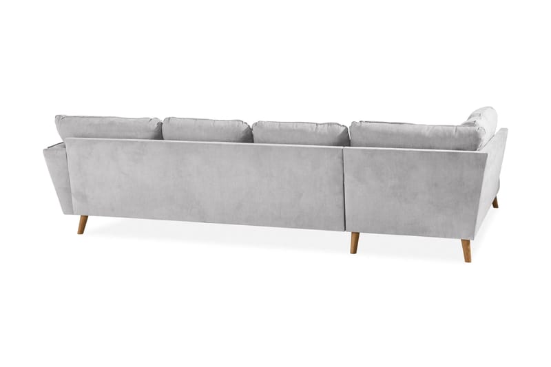 Trend Lyx 4-sits Vänstervänd U-formad Soffa med Divan och Schäslong i Tyg - Ljusgrå - Möbler - Vardagsrum - Soffor - U-soffor