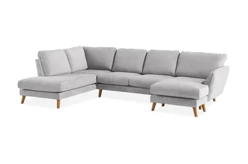 Trend Lyx 4-sits Vänstervänd U-formad Soffa med Divan och Schäslong i Tyg - Ljusgrå - Möbler - Vardagsrum - Soffor - U-soffor