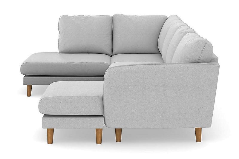 Trend Lyx 4-sits Vänstervänd U-formad Soffa med Divan och Schäslong i Tyg - Ljusgrå - Möbler - Vardagsrum - Soffor - U-soffor