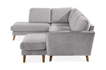 Trend Lyx 4-sits Vänstervänd U-formad Soffa med Divan och Schäslong i Tyg - Ljusgrå - Möbler - Vardagsrum - Soffor - U-soffor