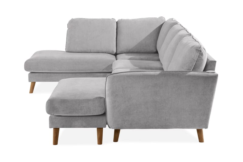 Trend Lyx 4-sits Vänstervänd U-formad Soffa med Divan och Schäslong i Tyg - Ljusgrå - Möbler - Vardagsrum - Soffor - U-soffor