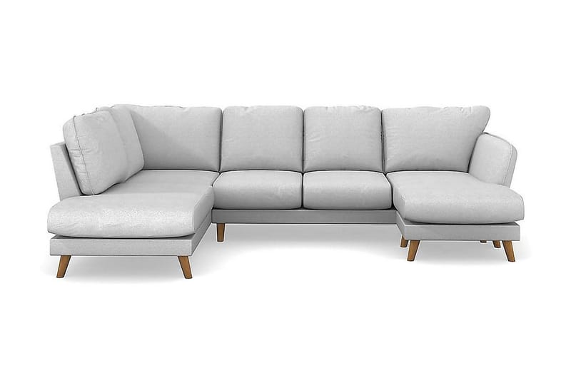 Trend Lyx 4-sits Vänstervänd U-formad Soffa med Divan och Schäslong i Tyg, Ljusgrå