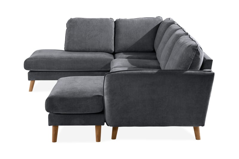 Trend Lyx 4-sits Vänstervänd U-formad Soffa med Divan och Schäslong i Tyg - Mörkgrå - Möbler - Vardagsrum - Soffor - U-soffor
