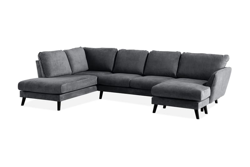 Trend Lyx 4-sits Vänstervänd U-formad Soffa med Divan och Schäslong i Tyg - Mörkgrå - Möbler - Vardagsrum - Soffor - U-soffor
