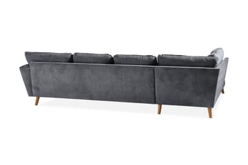 Trend Lyx 4-sits Vänstervänd U-formad Soffa med Divan och Schäslong i Tyg - Mörkgrå - Möbler - Vardagsrum - Soffor - U-soffor
