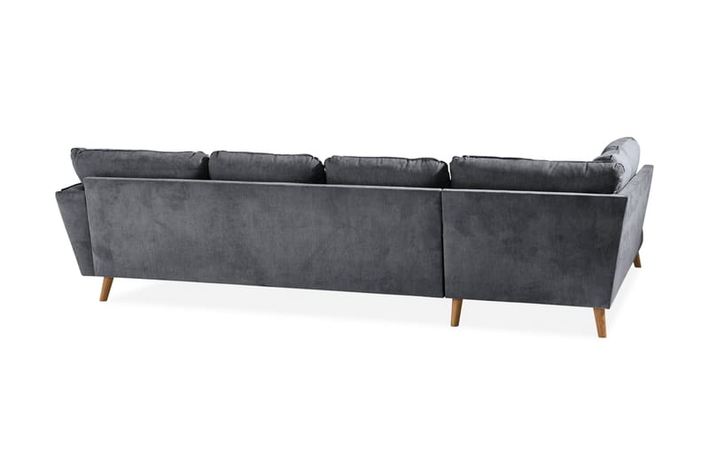Trend Lyx 4-sits Vänstervänd U-formad Soffa med Divan och Schäslong i Tyg - Mörkgrå - Möbler - Vardagsrum - Soffor - U-soffor