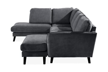 Trend Lyx 4-sits Vänstervänd U-formad Soffa med Divan och Schäslong i Tyg - Mörkgrå - Möbler - Vardagsrum - Soffor - U-soffor