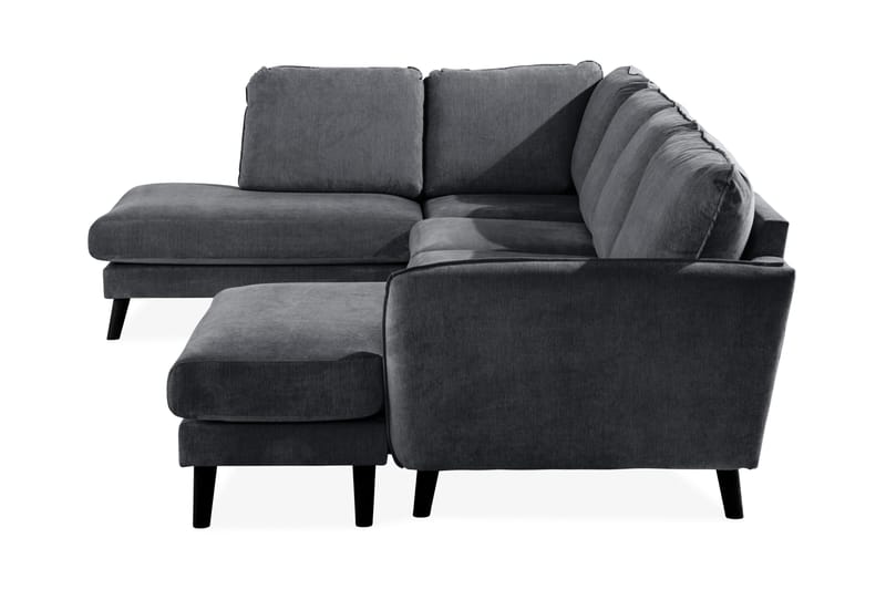 Trend Lyx 4-sits Vänstervänd U-formad Soffa med Divan och Schäslong i Tyg - Mörkgrå - Möbler - Vardagsrum - Soffor - U-soffor