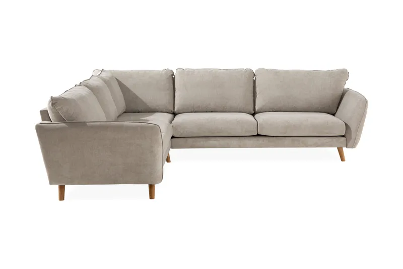 Trend Lyx 6-sits Vändbar L-formad Hörnsoffa i Tyg, Beige