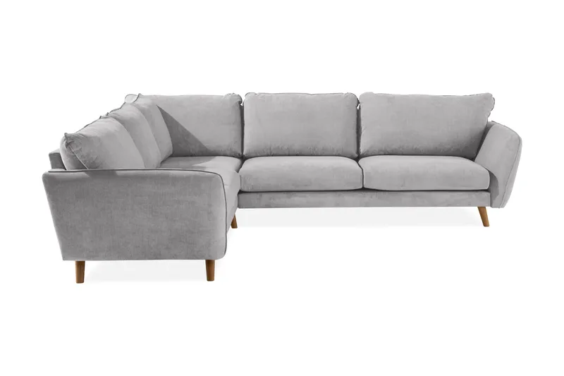 Trend Lyx 6-sits Vändbar L-formad Hörnsoffa i Tyg, Ljusgrå