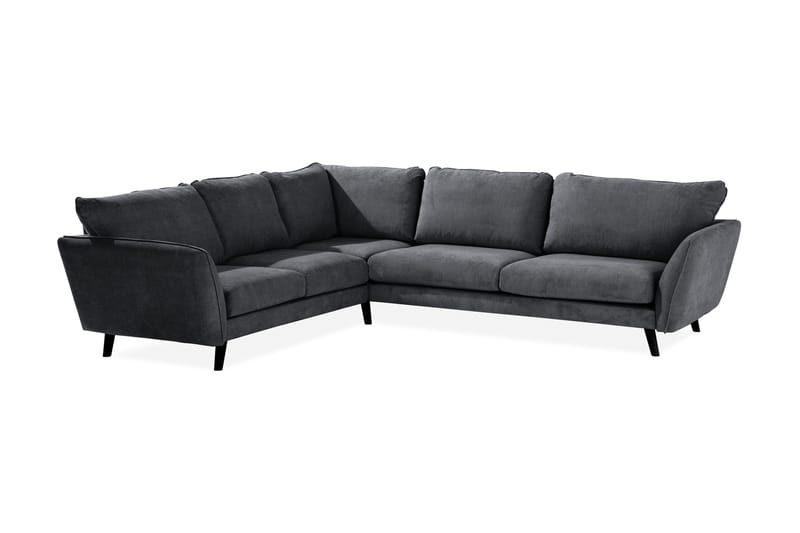 Trend Lyx 6-sits Vändbar L-formad Hörnsoffa i Tyg, Mörkgrå