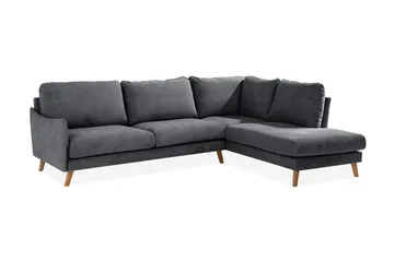 Trend Lyx Schäslongsoffa Höger - Mörkgrå/Ek - Möbler - Vardagsrum - Soffor - Divansoffa & schäslong