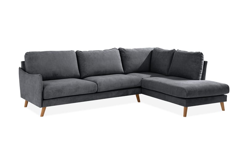 Trend Lyx Schäslongsoffa Höger - Mörkgrå/Ek - Möbler - Vardagsrum - Soffor - Divansoffa & schäslong