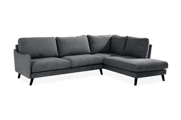Trend Lyx Schäslongsoffa Höger - Mörkgrå/Svart - Möbler - Vardagsrum - Soffor - Divansoffa & schäslong