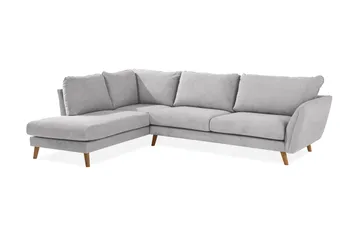 Trend Lyx Schäslongsoffa Vänster - Ljusgrå/Ek - Möbler - Vardagsrum - Soffor - Divansoffa & schäslong