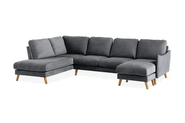Trend Lyx U-soffa med Divan Höger - Mörkgrå/Ek - Möbler - Vardagsrum - Soffor - U-soffor