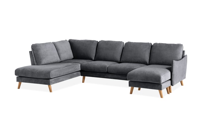 Trend Lyx U-soffa med Divan Höger - Mörkgrå/Ek - Möbler - Vardagsrum - Soffor - U-soffor