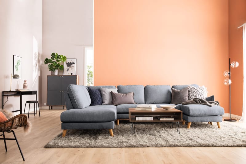 Trend Lyx U-soffa med Divan Höger - Mörkgrå/Ek - Möbler - Vardagsrum - Soffor - U-soffor