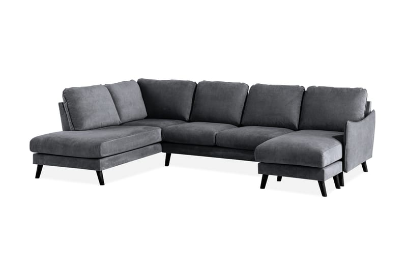 Trend Lyx U-soffa med Divan Höger - Mörkgrå/Svart - Möbler - Vardagsrum - Soffor - U-soffor