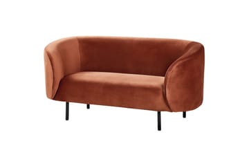 Tuka 2-sits Soffa i Sammet med Metallben - Orange|Svart - Möbler - Vardagsrum - Soffor - 2-sits soffor