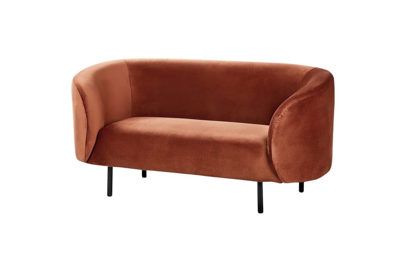 Tuka 2-sits Soffa i Sammet med Metallben - Orange|Svart - Möbler - Vardagsrum - Soffor - 2-sits soffor