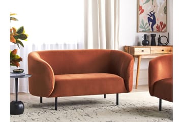 Tuka 2-sits Soffa i Sammet med Metallben - Orange|Svart - Möbler - Vardagsrum - Soffor - 2-sits soffor
