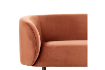 Tuka 2-sits Soffa i Sammet med Metallben - Orange|Svart - Möbler - Vardagsrum - Soffor - 2-sits soffor