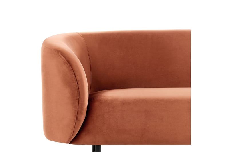Tuka 2-sits Soffa i Sammet med Metallben - Orange|Svart - Möbler - Vardagsrum - Soffor - 2-sits soffor