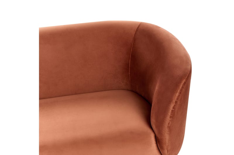 Tuka 2-sits Soffa i Sammet med Metallben - Orange|Svart - Möbler - Vardagsrum - Soffor - 2-sits soffor
